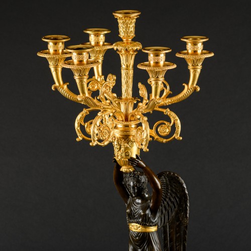Grande paire de candélabres Empire attribuée à Pierre-Philippe Thomire - Apollo Art & Antiques