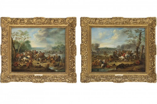 Chocs de cavalerie (une paire) – Karel Breydel (1678 – 1733)