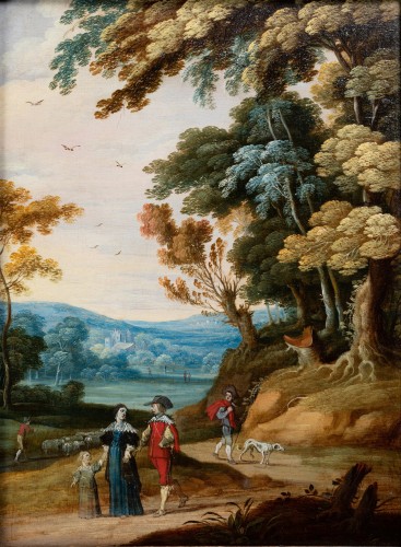XVIIe siècle - Paire de paysages, Gillis van Coninxloo II (atelier) – Flandres circa 1600.