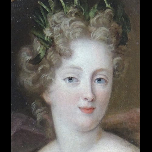 Portrait de dame de cour - entourage François De Troy - Tableaux et dessins Style Louis XIV