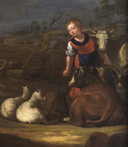 XVIIe siècle - Adam et Eve au travail après la Chute – Attribué à Cornelis Saftleven (1607 – 1681)