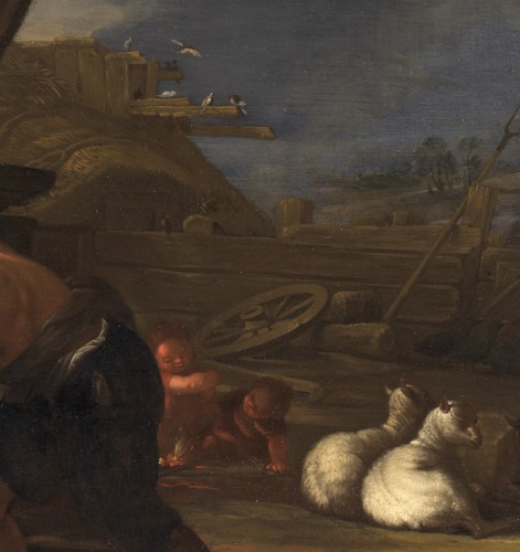  - Adam et Eve au travail après la Chute – Attribué à Cornelis Saftleven (1607 – 1681)
