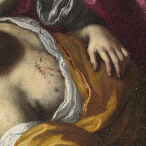 XVIIe siècle - Angélique soignant Médor. Attribuée à Felice Ficherelli Il Riposo