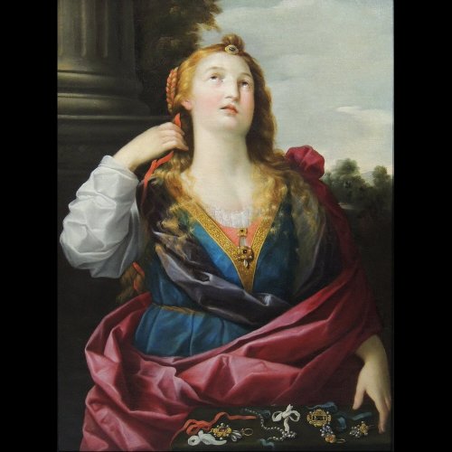 Marie-Madeleine Huile sur toile début XVIIe siècle attribuée à Abraham Janssens - Tableaux et dessins Style Louis XIII