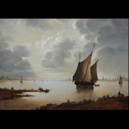 Atelier de Van Goyen – Pêcheurs hollandais  XVIIe siècle