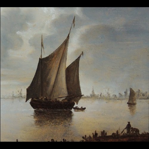 Atelier de Van Goyen – Pêcheurs hollandais  XVIIe siècle - Galerie Thierry Matranga