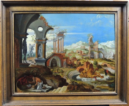St-Jérôme dans les ruines de Rome – Pays-Bas fin XVIe siècle - Galerie Thierry Matranga