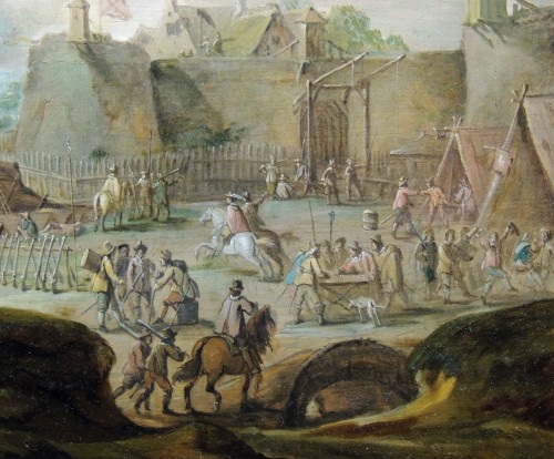 Tableaux et dessins Tableaux XVIIe siècle - Robert van den Hoecke (1622 – 1668) - Siège de ville