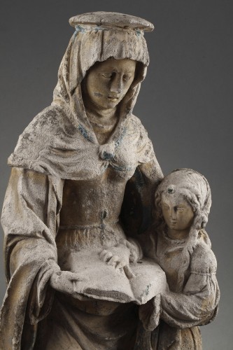 L'Education de la Vierge en pierre sculptée, Est de la France avant 1550 - Galerie Thierry Matranga