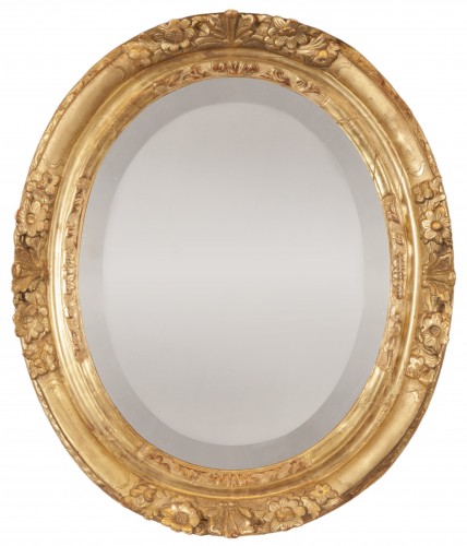 Miroir ovale d'époque Louis XIV