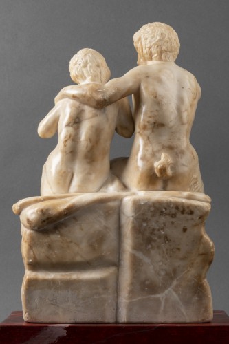 Pan et Daphnis - Groupe en albâtre du 16e siècle - 