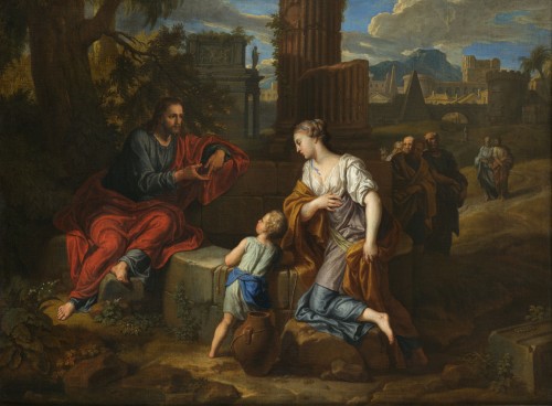 Le Christ et la Samaritaine - Attribué à Michel Corneille le Jeune (1642-1708) - Tableaux et dessins Style Louis XIV