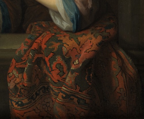 XVIIe siècle - Dame au perroquet – Attribué à Godfried Schalcken (1643 - 1706)