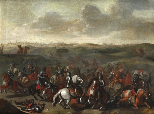 La bataille de Lekkerbeetje – Attribué à Sebastiaen Vrancx (1573 – 1647) - Tableaux et dessins Style 