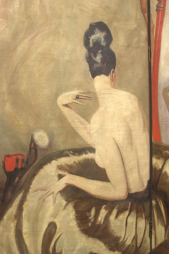 Eve au miroir, paravent par Jean-Gabriel Domergue - Art Revival