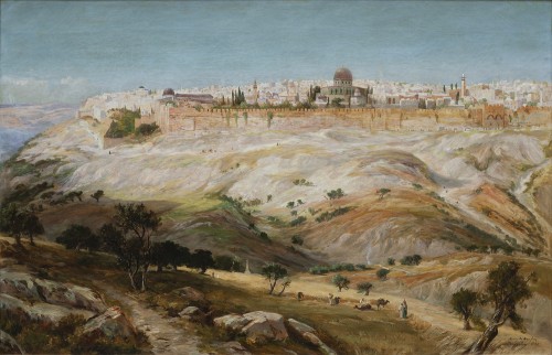 Henry Andrew Harper (1835-1900) Jérusalem depuis le mont des oliviers 1890 - Tableaux et dessins Style 