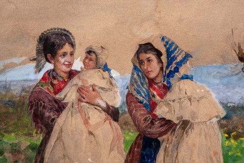Eugenio Spreafico (1856 – 1919) - Femmes avec enfants - Callea Antichità