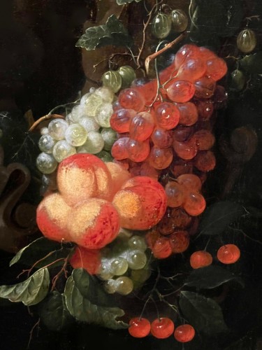 XVIIe siècle - Joris Van Son (1623 - 1667) - Guirlande de fruits avec une sculpture classique, 1659