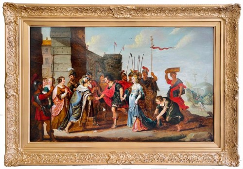 Paris présentant Hélène à Priam, Hécube et la cour de Troie, attribué à Hans III Jordaens