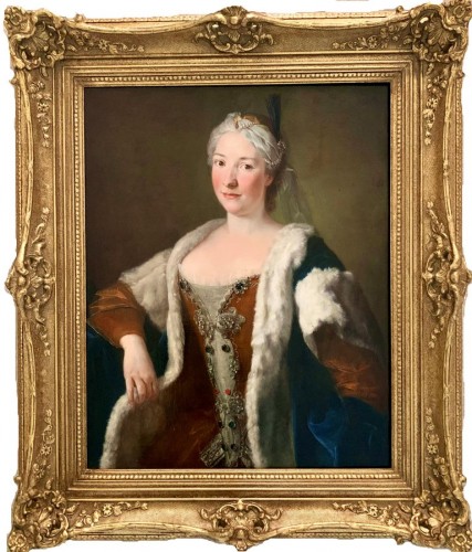 Portrait de maître français du 18e siècle - Femme à la Turque