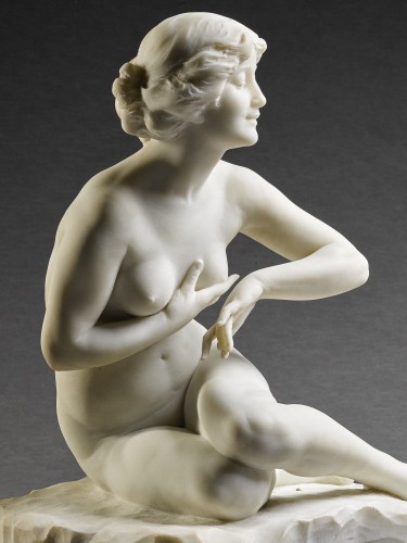 Sculpture Sculpture en Marbre - Le Bain - Antonio Frilli (1860 - 1921)