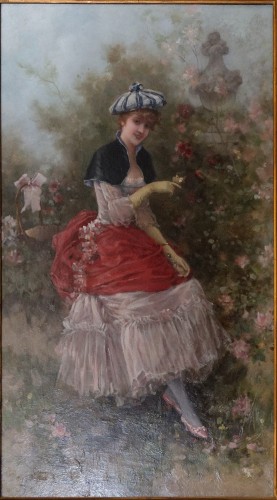 Dame dans un jardin fleuri - Eisman-Semenowsky Emile (1859 - 1911)