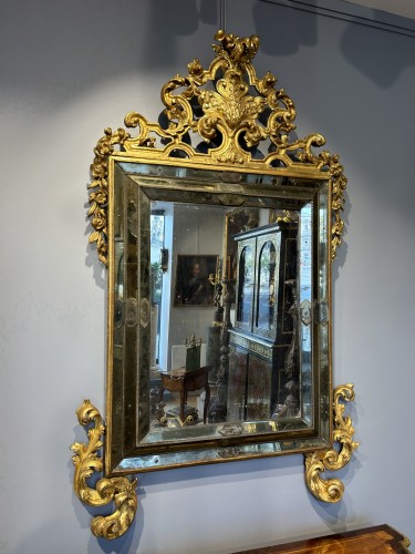 Antiquités - Miroir à triples bordures de glaces, Murano vers 1700 