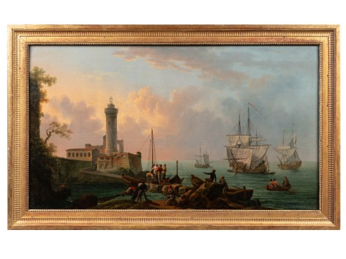 Port au soleil couchant par P. Wallaert vers 1780