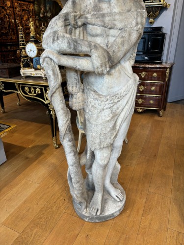 Sculpture Sculpture en Marbre - Hercule au repos, marbre de carrare 18e siècle