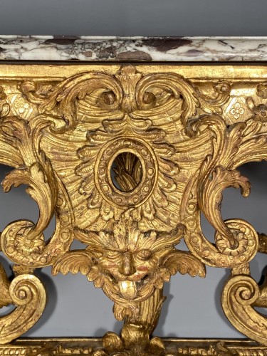 Console en bois doré aux hydres, Paris fin de l’époque Louis XIV - Franck Baptiste Paris