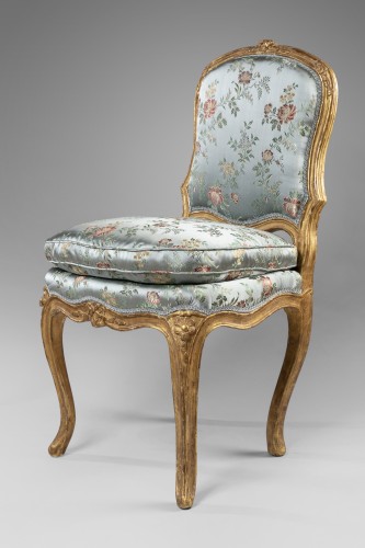 Sièges Chaise - Paire de chaises en bois doré, époque Louis XV