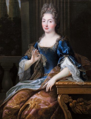 Portrait de Marie-Anne de Bourbon, attribué à François de Troy, époque Louis XIV - Tableaux et dessins Style Louis XIV