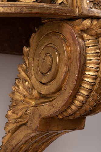 Louis XVI - Console en bois de chêne doré d’après de Lalonde vers 1785