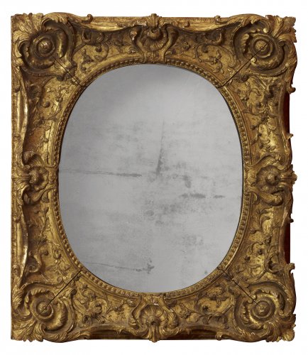 Cadre monté en miroir, époque Louis XV - Miroirs, Trumeaux Style Louis XV