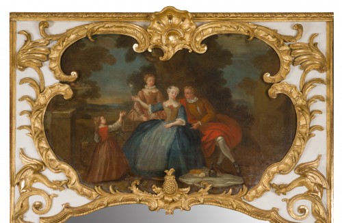 Miroirs, Trumeaux  - Important trumeau miroir Régence, époque XVIIIe