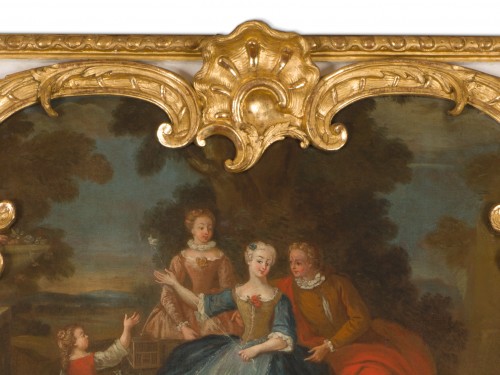 Important trumeau miroir Régence, époque XVIIIe - Baptiste Jamez