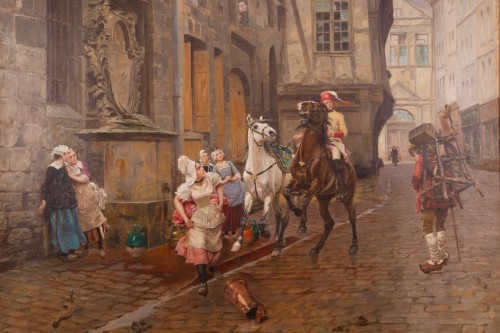 Charles Delort (1841-1895) - Scène de rue - Tableaux et dessins Style 