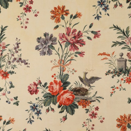 Toiles cirées à décor floral, fin du XVIIIe siècle - Antiquités Bastian