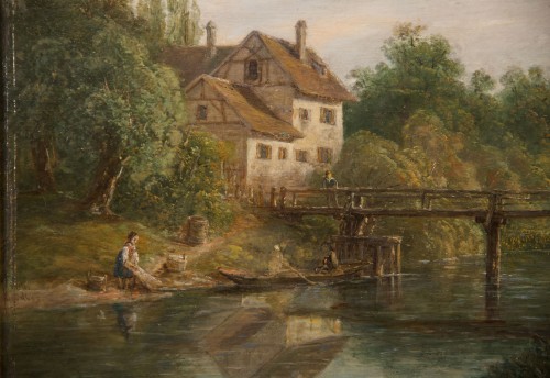 Paysage boisé - David Ortlieb (1797-1875) - Antiquités Bastian