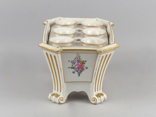 Céramiques, Porcelaines  - Jardinière à oignons pique fleurs de Lunéville, XVIIIe siècle