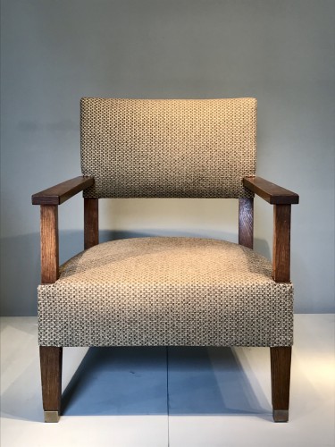 Paire de fauteuils en chêne 1930 - André Devêche - Sièges Style Art Déco