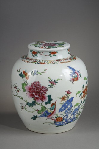 Pot a gingembre et son couvercle Famille rose - Epoque Qianlong 18em siècle - Arts d