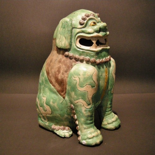 Grand chien de Fo en biscuit - Kangxi 1662/1722 - Arts d