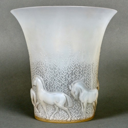 1930 René Lalique - Vase Chevaux - Verrerie, Cristallerie Style Art Déco