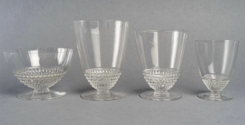 1930 René Lalique - Service de 32 Pièces verres Nippon - Argenterie et Arts de la table Style Art Déco