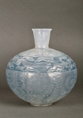 1923 René Lalique - Vase Lièvres - Verrerie, Cristallerie Style Art Déco