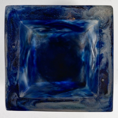 Verrerie, Cristallerie  - 1929 François Décorchemont - Bol coupe carrés Chevrons