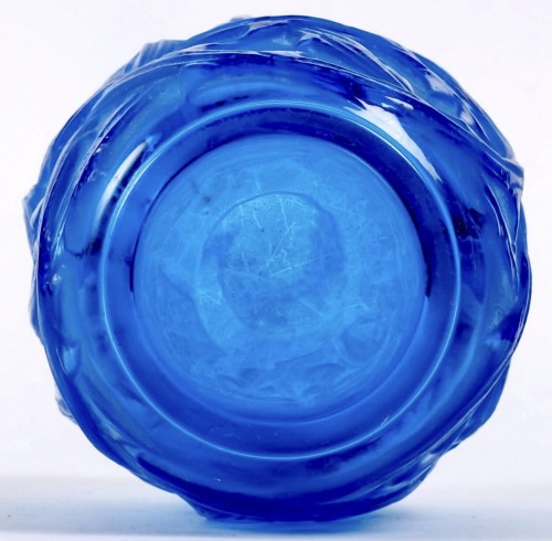 Verrerie, Cristallerie  - 1921 René Lalique - Vase Ronces bleu électrique