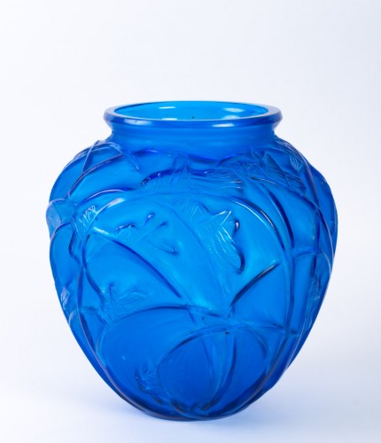 1912 René Lalique - Vase « Sauterelles »  - Verrerie, Cristallerie Style Art nouveau