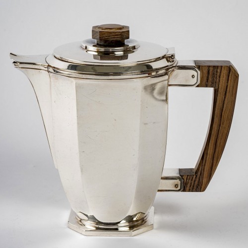 Ernest Prost 1930  - Service à thé et à café en argent massif - Argenterie et Arts de la table Style Art Déco